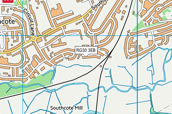 RG30 3EB map - OS VectorMap District (Ordnance Survey)