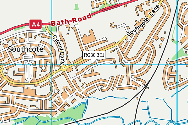 Southcote Primary School map (RG30 3EJ) - OS VectorMap District (Ordnance Survey)