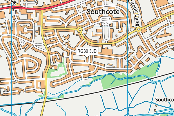 RG30 3JD map - OS VectorMap District (Ordnance Survey)