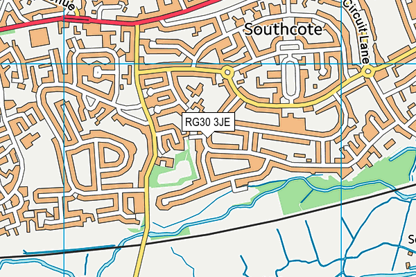 RG30 3JE map - OS VectorMap District (Ordnance Survey)