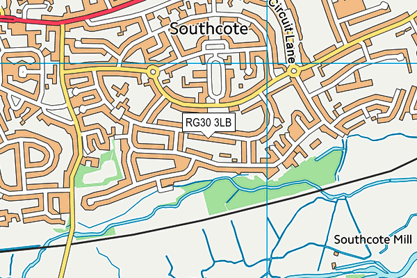 RG30 3LB map - OS VectorMap District (Ordnance Survey)