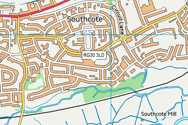 RG30 3LD map - OS VectorMap District (Ordnance Survey)
