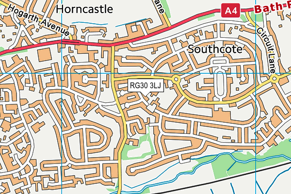 Manor Primary School map (RG30 3LJ) - OS VectorMap District (Ordnance Survey)