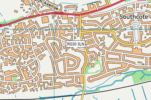 RG30 3LN map - OS VectorMap District (Ordnance Survey)