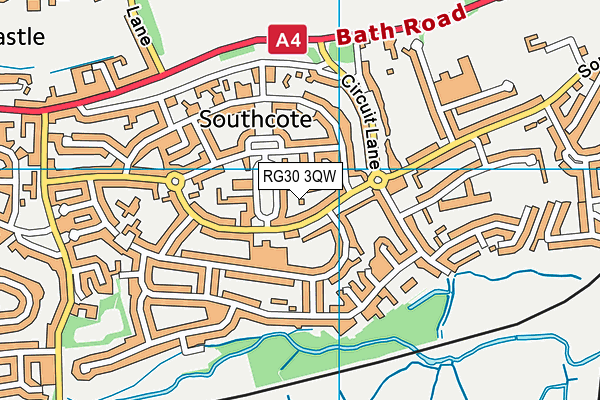 RG30 3QW map - OS VectorMap District (Ordnance Survey)