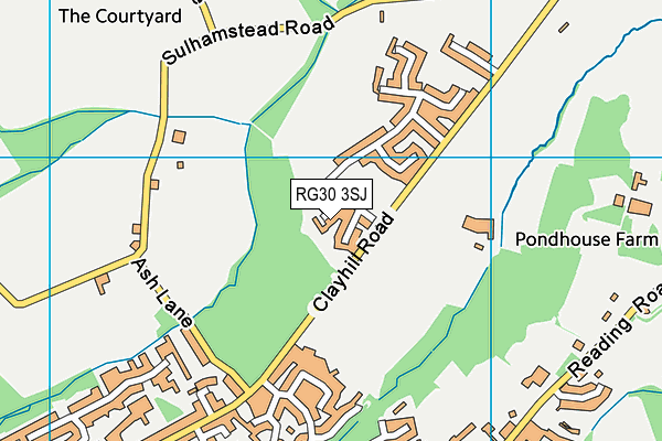 RG30 3SJ map - OS VectorMap District (Ordnance Survey)