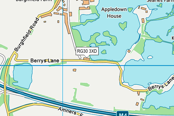 RG30 3XD map - OS VectorMap District (Ordnance Survey)