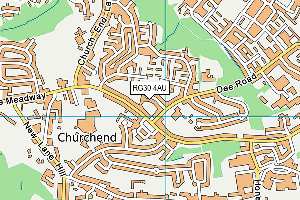 RG30 4AU map - OS VectorMap District (Ordnance Survey)