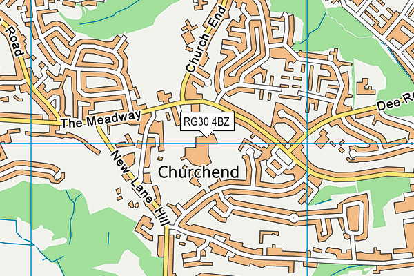 RG30 4BZ map - OS VectorMap District (Ordnance Survey)