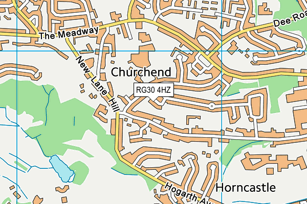RG30 4HZ map - OS VectorMap District (Ordnance Survey)