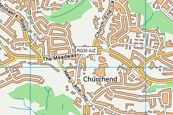 RG30 4JZ map - OS VectorMap District (Ordnance Survey)