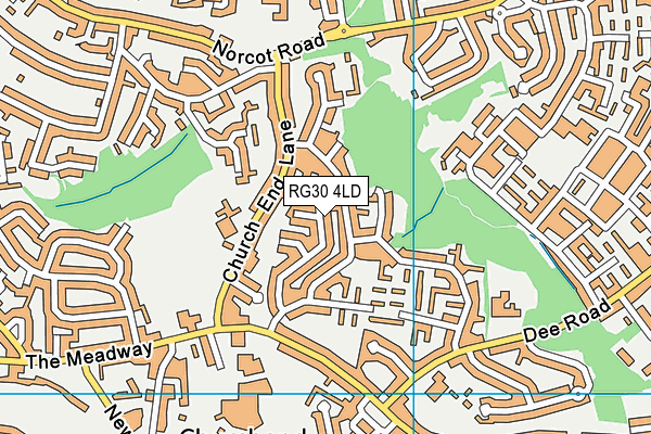 RG30 4LD map - OS VectorMap District (Ordnance Survey)