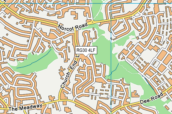 RG30 4LF map - OS VectorMap District (Ordnance Survey)