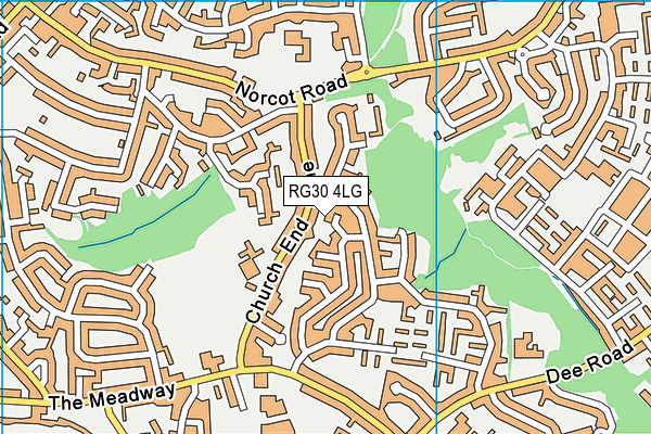RG30 4LG map - OS VectorMap District (Ordnance Survey)