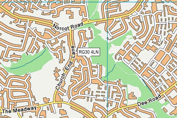 RG30 4LN map - OS VectorMap District (Ordnance Survey)