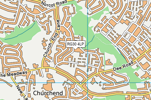 RG30 4LP map - OS VectorMap District (Ordnance Survey)