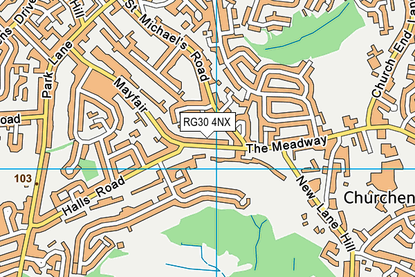 RG30 4NX map - OS VectorMap District (Ordnance Survey)