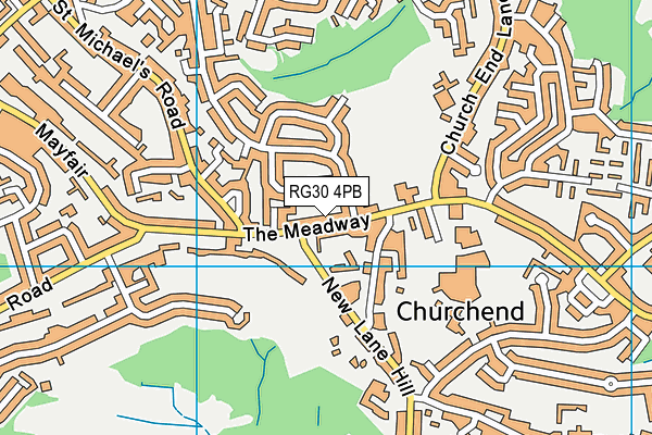 RG30 4PB map - OS VectorMap District (Ordnance Survey)