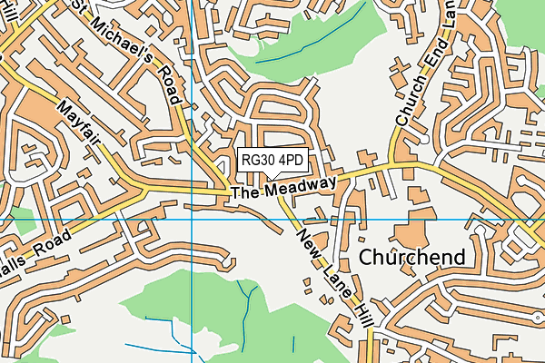 RG30 4PD map - OS VectorMap District (Ordnance Survey)