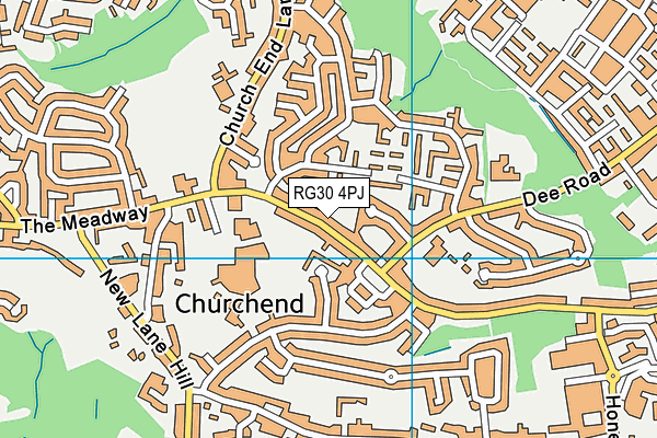 RG30 4PJ map - OS VectorMap District (Ordnance Survey)