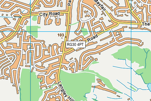 RG30 4PT map - OS VectorMap District (Ordnance Survey)