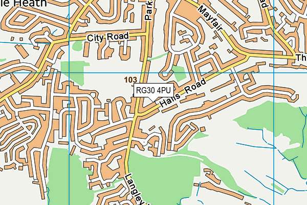 RG30 4PU map - OS VectorMap District (Ordnance Survey)
