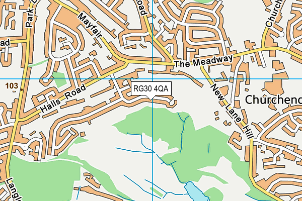 RG30 4QA map - OS VectorMap District (Ordnance Survey)