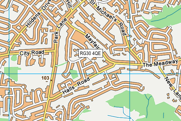 RG30 4QE map - OS VectorMap District (Ordnance Survey)