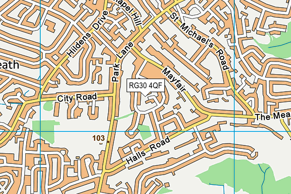 RG30 4QF map - OS VectorMap District (Ordnance Survey)