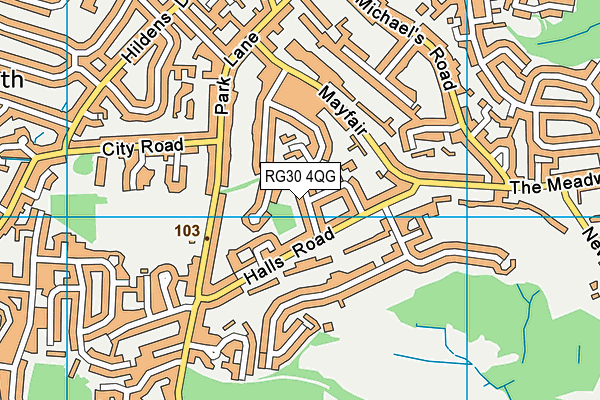 RG30 4QG map - OS VectorMap District (Ordnance Survey)
