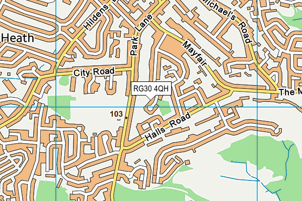 RG30 4QH map - OS VectorMap District (Ordnance Survey)