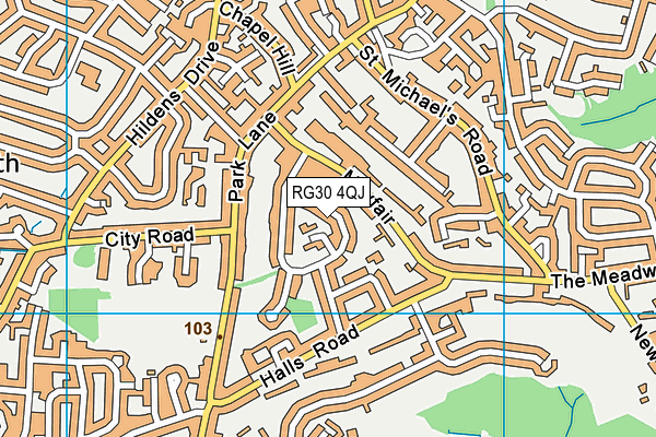 RG30 4QJ map - OS VectorMap District (Ordnance Survey)