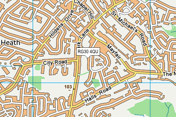 RG30 4QU map - OS VectorMap District (Ordnance Survey)