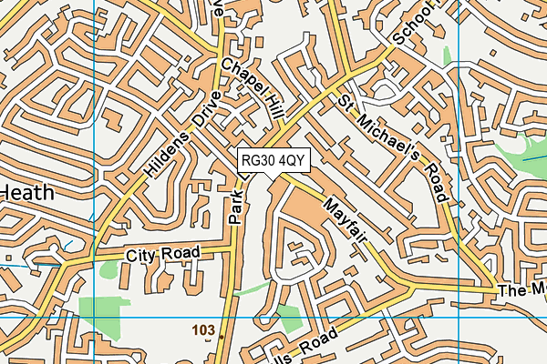 RG30 4QY map - OS VectorMap District (Ordnance Survey)