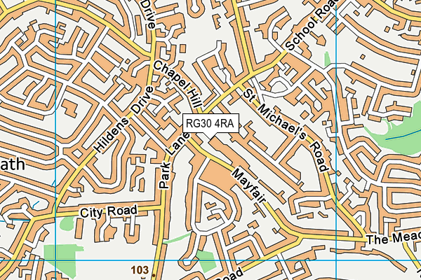 RG30 4RA map - OS VectorMap District (Ordnance Survey)