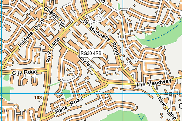 RG30 4RB map - OS VectorMap District (Ordnance Survey)
