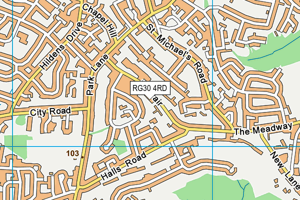 RG30 4RD map - OS VectorMap District (Ordnance Survey)