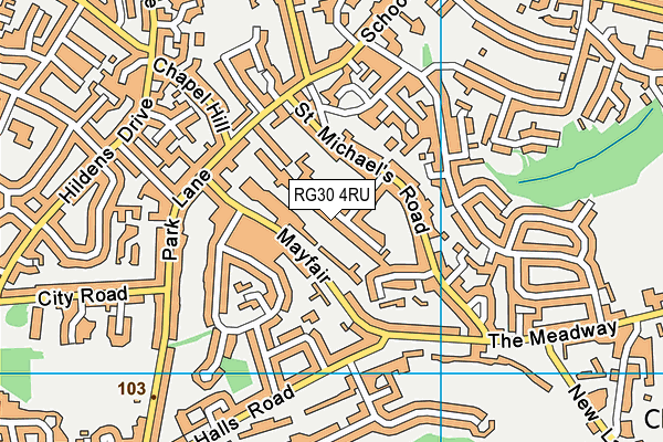 RG30 4RU map - OS VectorMap District (Ordnance Survey)
