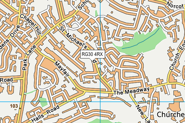 RG30 4RX map - OS VectorMap District (Ordnance Survey)