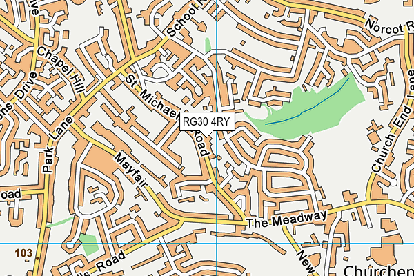 RG30 4RY map - OS VectorMap District (Ordnance Survey)