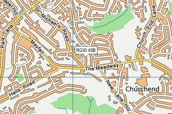 RG30 4SB map - OS VectorMap District (Ordnance Survey)