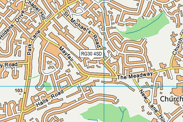 RG30 4SD map - OS VectorMap District (Ordnance Survey)