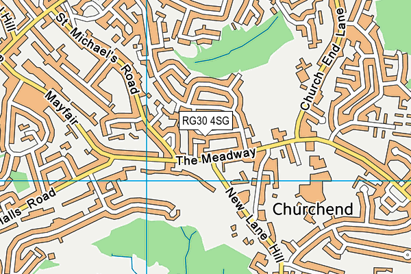 RG30 4SG map - OS VectorMap District (Ordnance Survey)