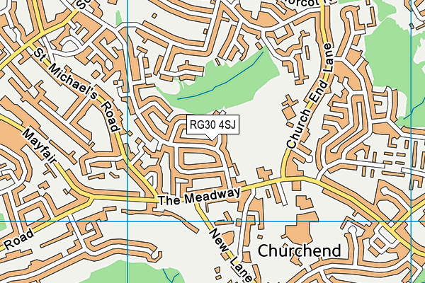 RG30 4SJ map - OS VectorMap District (Ordnance Survey)