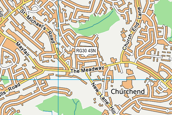 RG30 4SN map - OS VectorMap District (Ordnance Survey)