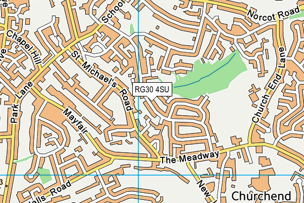 RG30 4SU map - OS VectorMap District (Ordnance Survey)