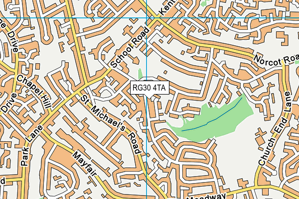 RG30 4TA map - OS VectorMap District (Ordnance Survey)