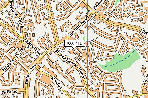 RG30 4TD map - OS VectorMap District (Ordnance Survey)