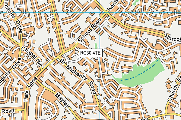 RG30 4TE map - OS VectorMap District (Ordnance Survey)