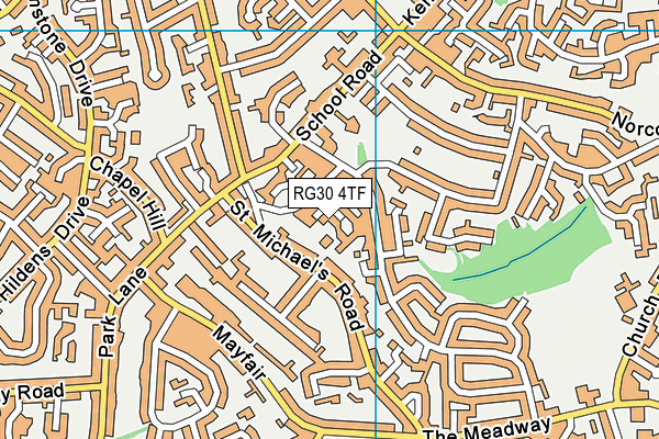 RG30 4TF map - OS VectorMap District (Ordnance Survey)
